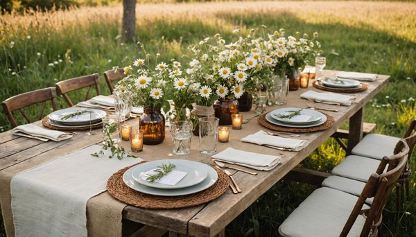 Une table rustique pour un mariage champêtre